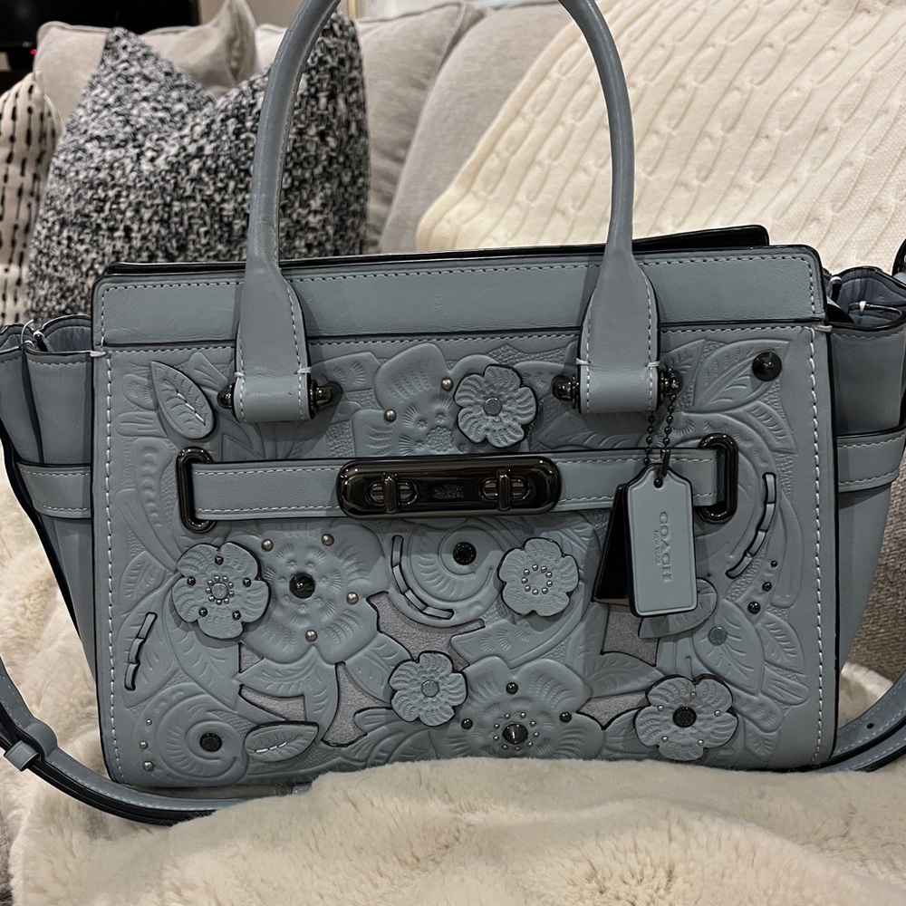 Coach Sachel Floral Appliqué